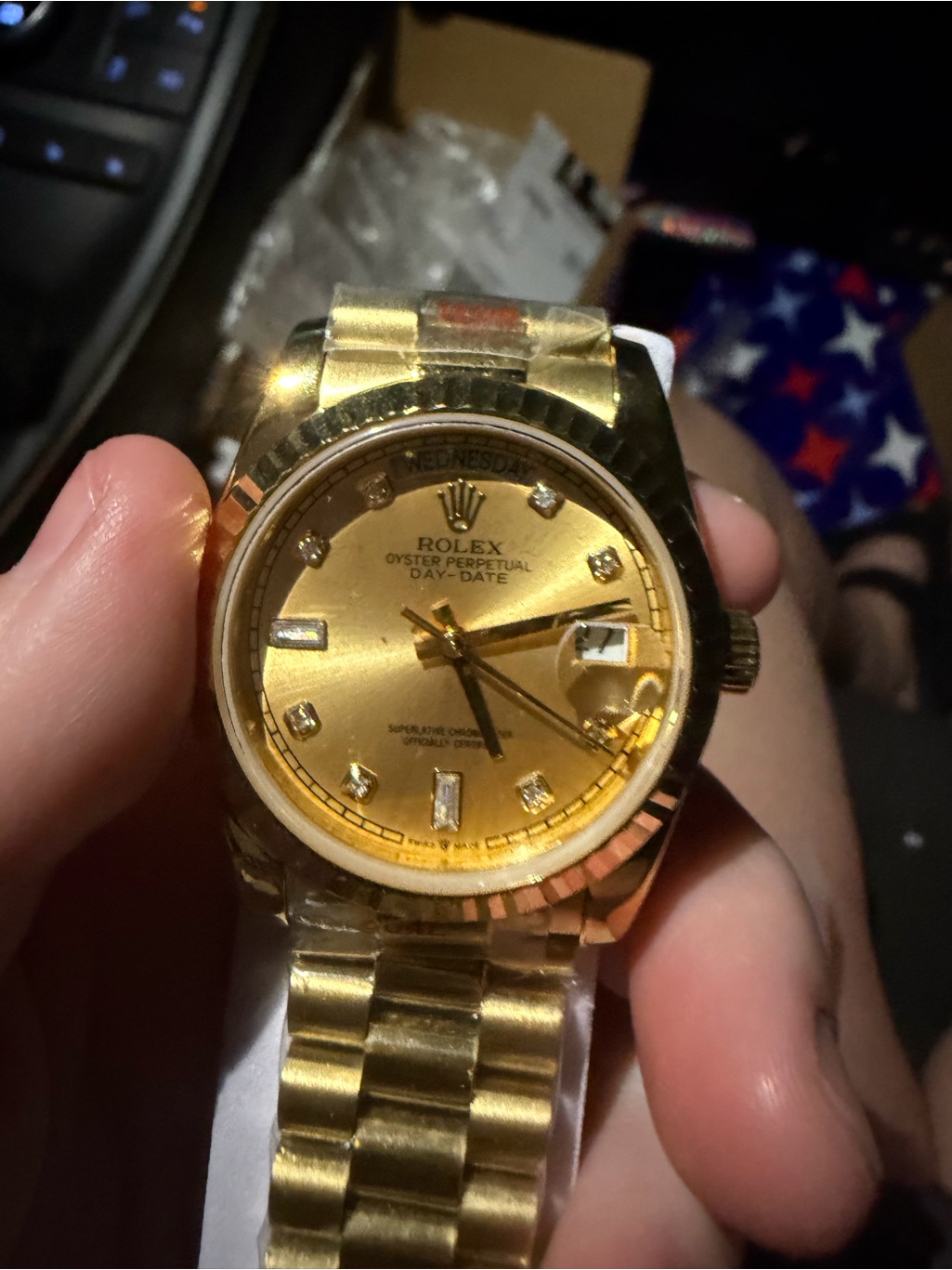 36mm Daydate Womens Gold Tone Watch  Gold